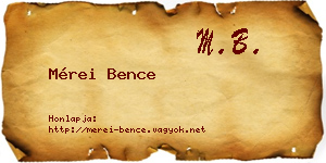 Mérei Bence névjegykártya
